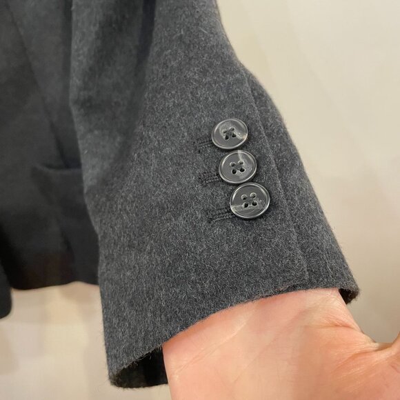 EUC Vtg Wool Cashmere Blazer Lands' End Charcoal 10P - Picture 4 of 6
